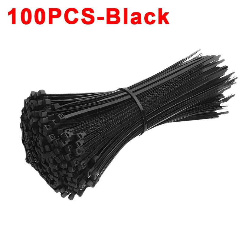 Reusable Nylon Cable Ties Self-Locking Zip Ties 100–500 Pcs