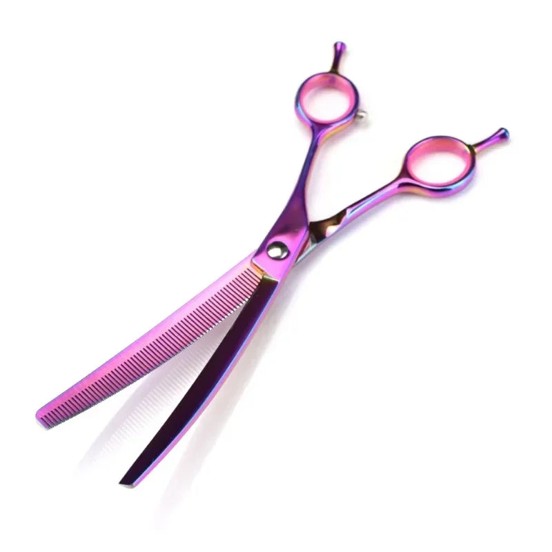 7.25" Professional Dog Grooming Curved Thinning Scissors 440C