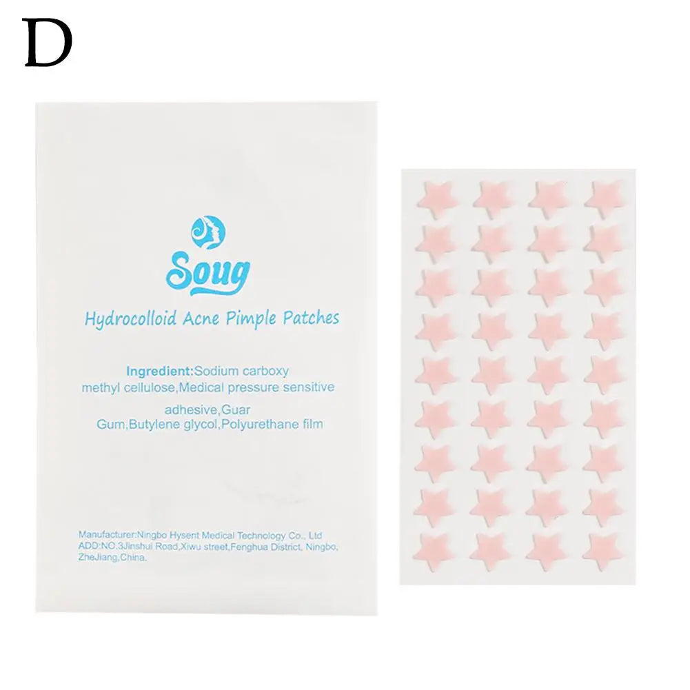 Colorful Star Shaped Acne Patch Hydrocolloid Salicylic Acid Spot Treatment Concealer Acne Pimple Patch Makeup Tool Peaceful Pleasures Health and Wellness D