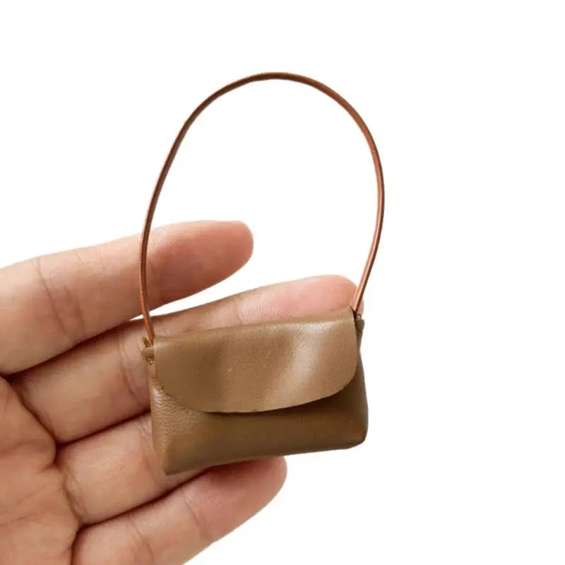 1Pcs Doll Handbag Leather Bag PU Leather Purse Lady Accessories 15-17cm Doll Decoration Pretend Play Toy Peaceful Pleasures Health and Wellness