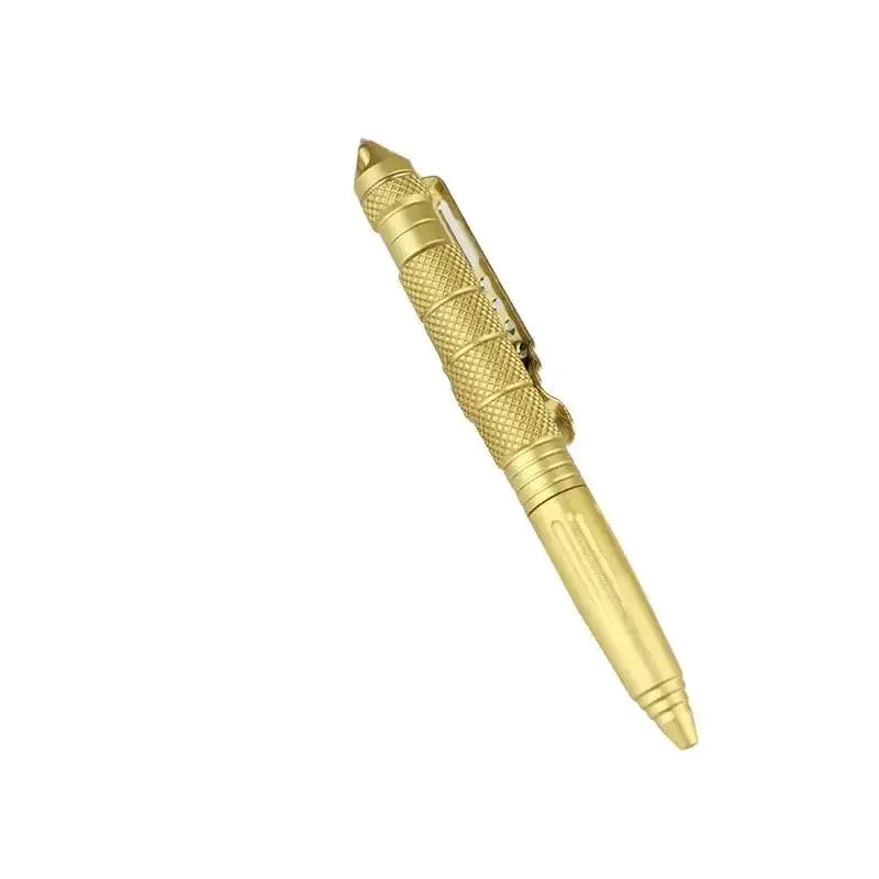 Tactical Pen Self Defense Multifunction Emergency Survival Tool Glass Breaker Tungsten Steel Writing Pen Outdoor Rescue Escape Peaceful Pleasures Health and Wellness gold