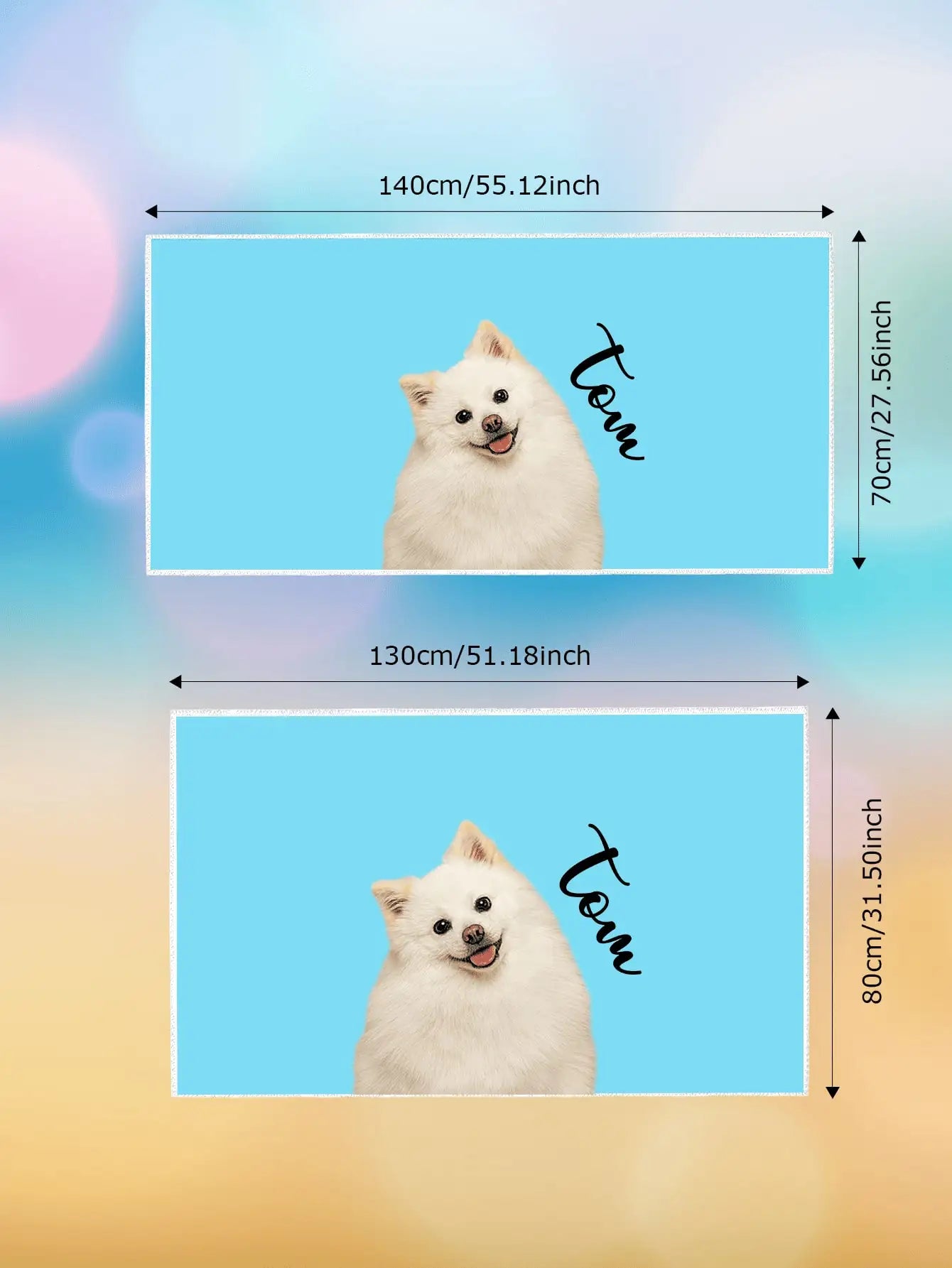 Custom Photo Beach Towel Personalized Name Pet Print Soft Quick Dry Pool Towel Gift For Couple Family Mom Dad Friend Valentine Peaceful Pleasures Health and Wellness