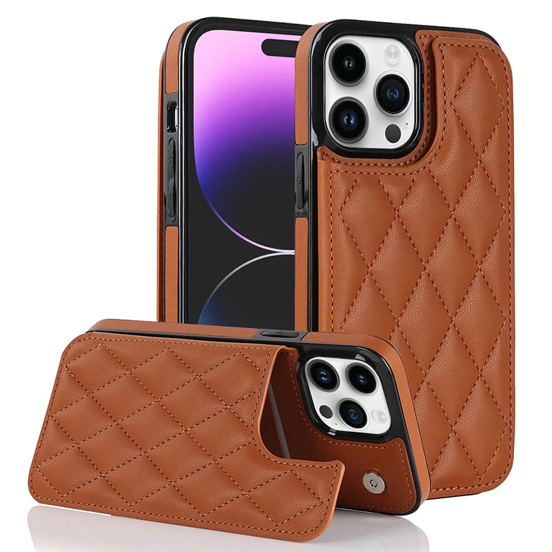 case for iphone 15 pro max with pocket Phone case card storage wallet phone case for iphone 17 pro max case leather Card wallet Peaceful Pleasures Health and Wellness Brown iPhone 11 Pro