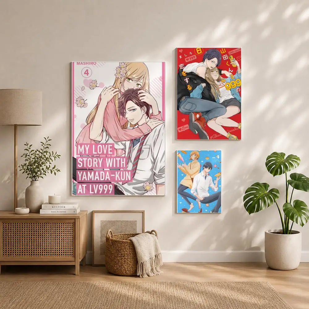 Anime M-My Love Story with Yamada-kun at Lv999S Poster HD Self Adhesive Waterproof Wall Art Ideal for Home Office Dorm Bedroom Peaceful Pleasures Health and Wellness
