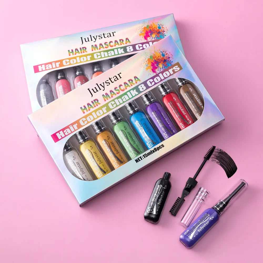 8-Color Waterproof Mascara Set – Bold Multi-Shade Lashes