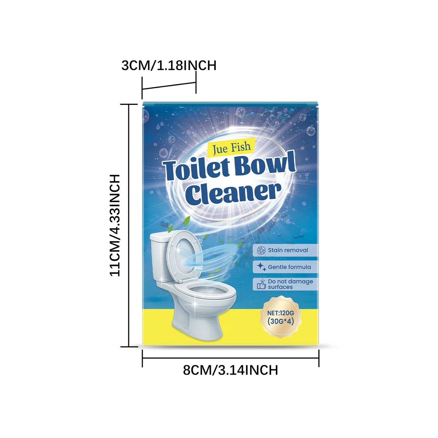 Jue-Fish 120g Toilet Cleaning Powder – Remove Stains & Odors