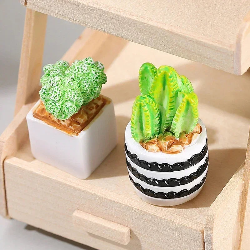 Mini Resin Figures Home Decor Desk Accessories Pot Plant Fairy Garden Ornaments Dollhouse Miniature Items Landscape DIY Peaceful Pleasures Health and Wellness