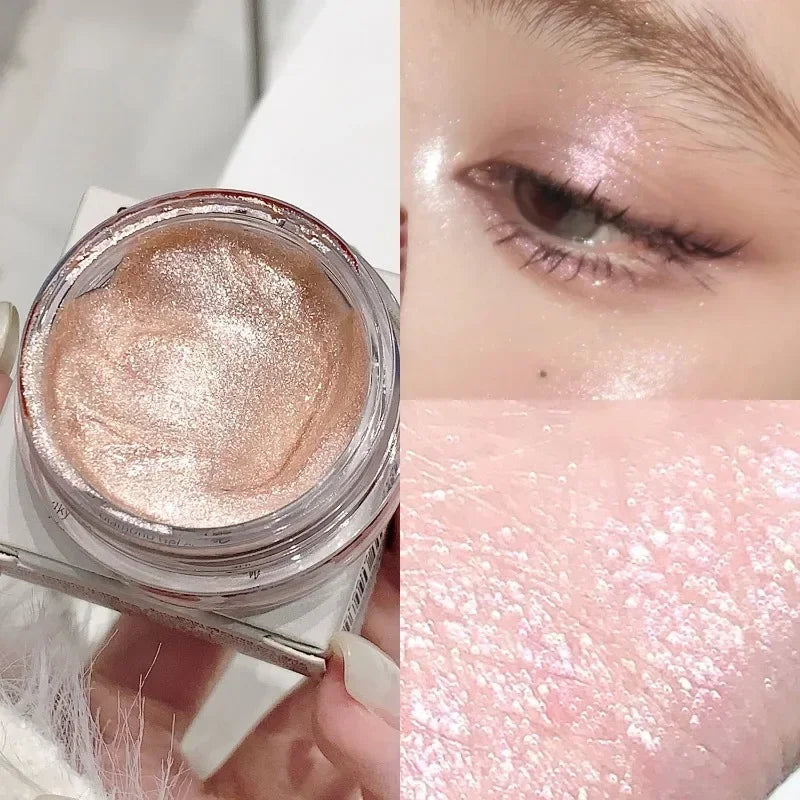 Pearlescent Glitter Eye Shadow Gel Shimmer Highlighter Makeup