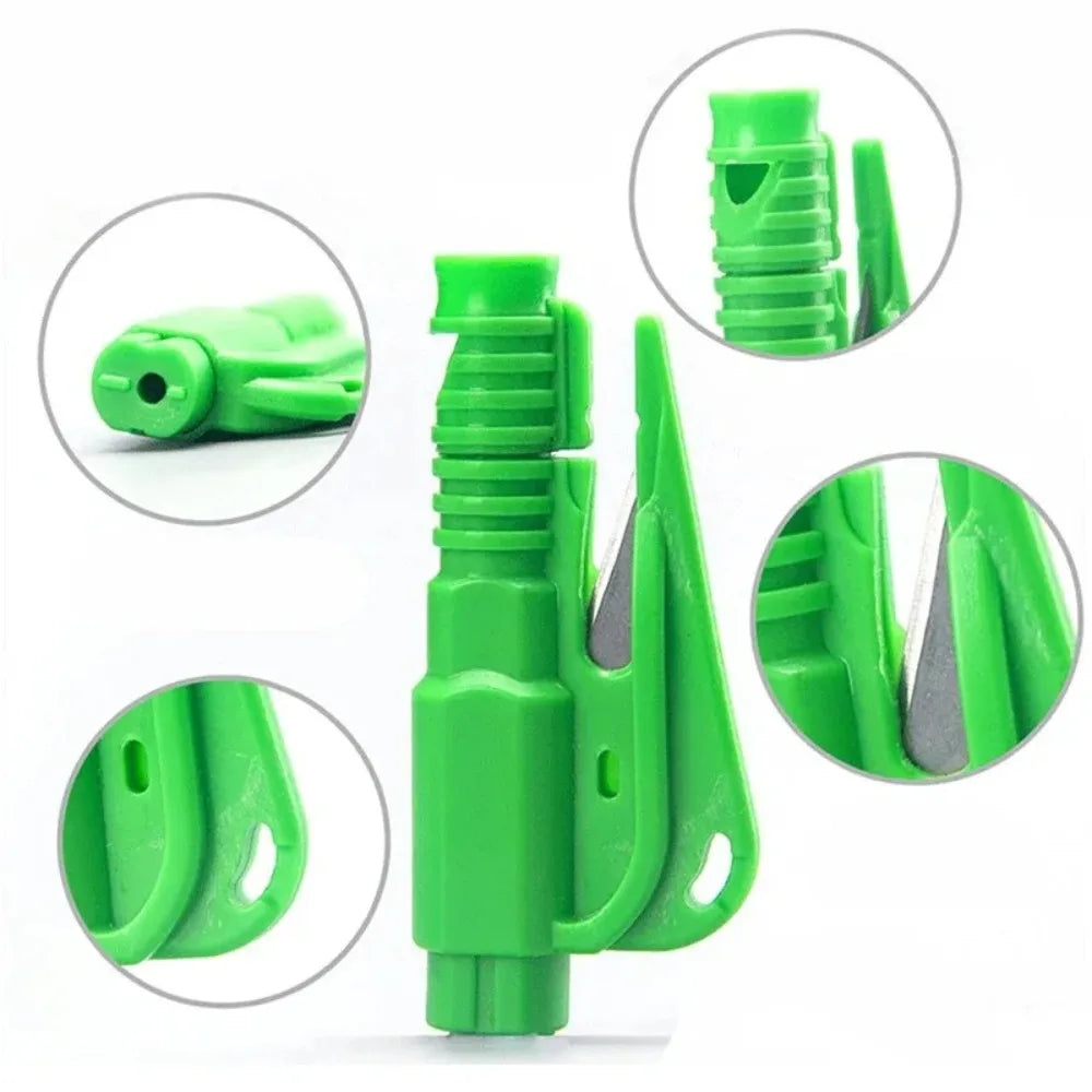 Compact 3-in-1 Car Safety Hammer Window Breaker Seat Belt Cutter Whistle Emergency Rescue Tool for Vehicle Accessories Keychain Peaceful Pleasures Health and Wellness