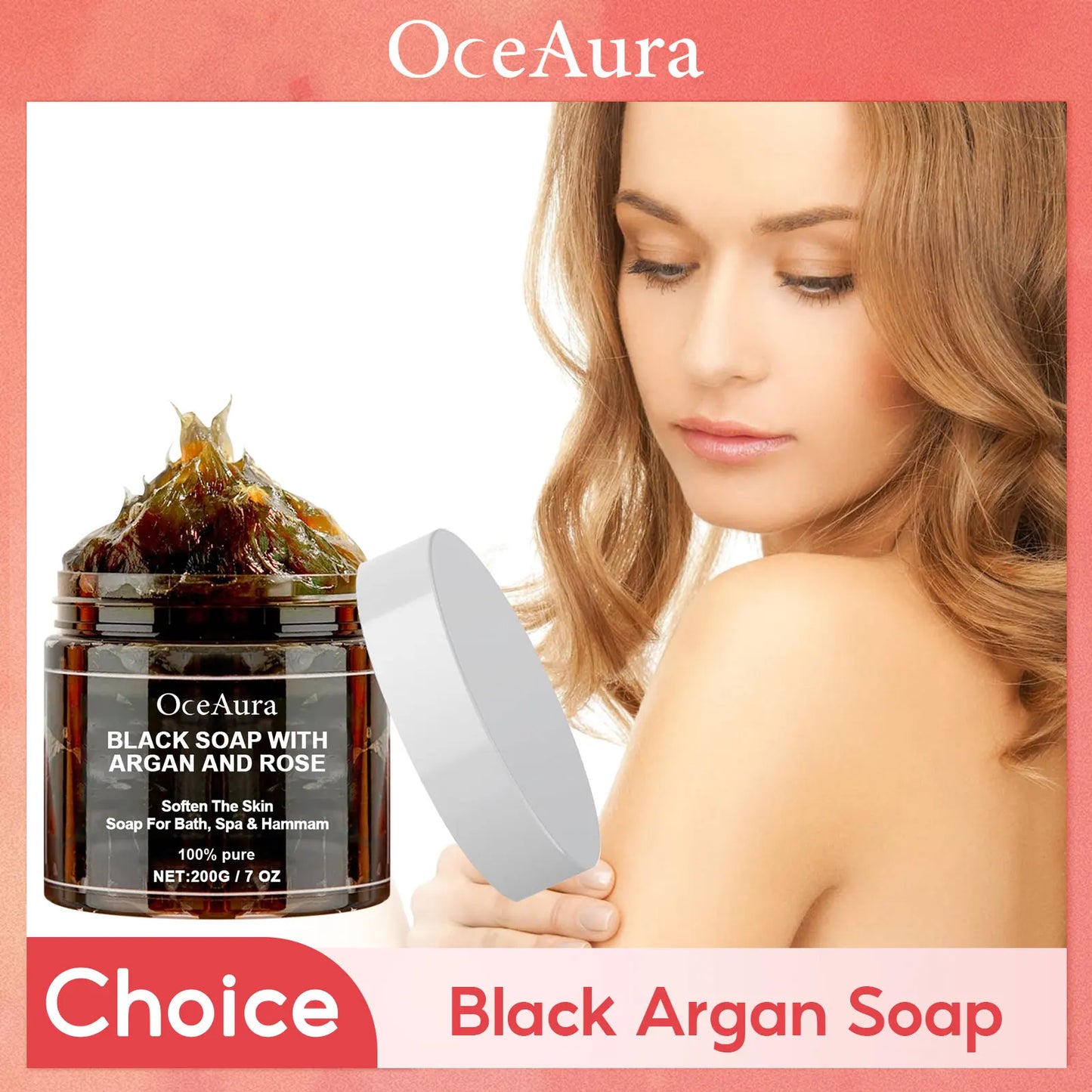 OceAura Black Cleansing Soap – Exfoliating Body Scrub 200g