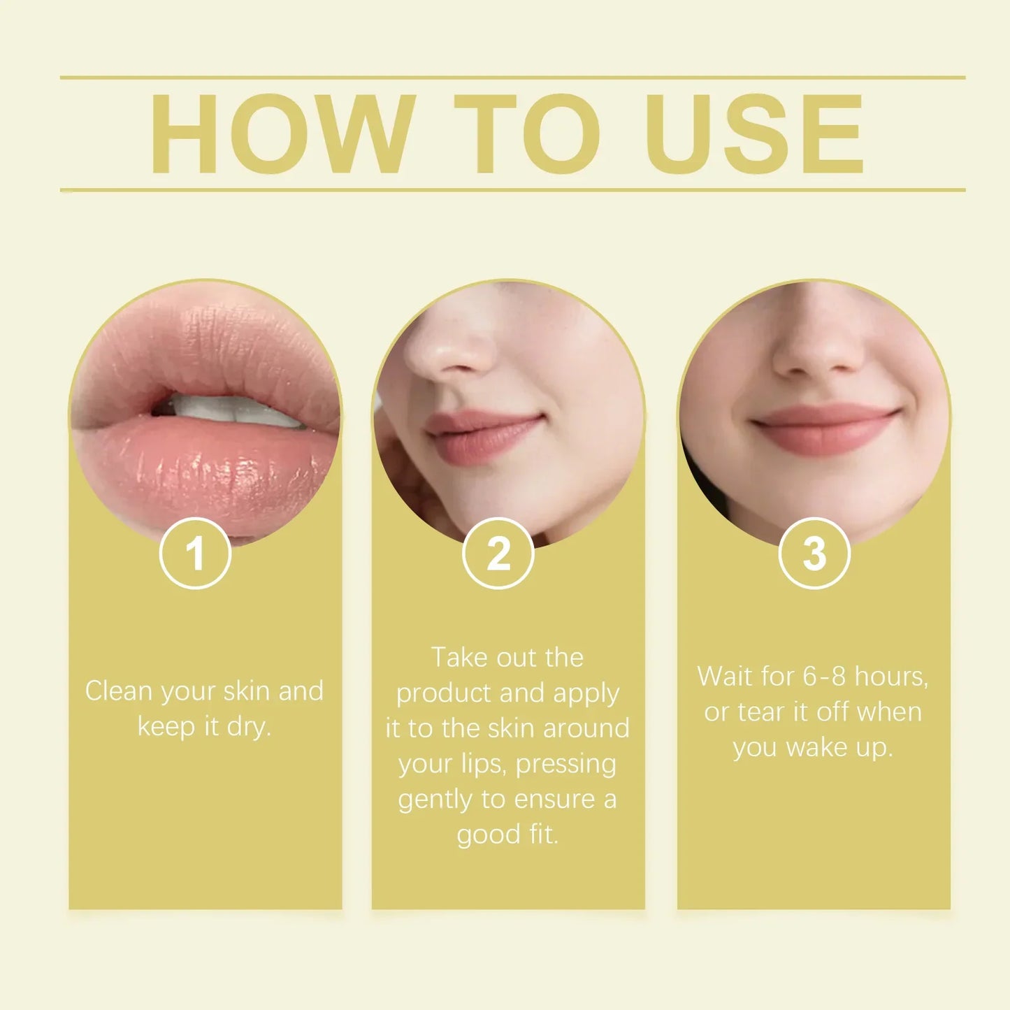 Hyaluronic Acid Lip Mask Patches – Hydrate & Smooth Lips (6 Pack)