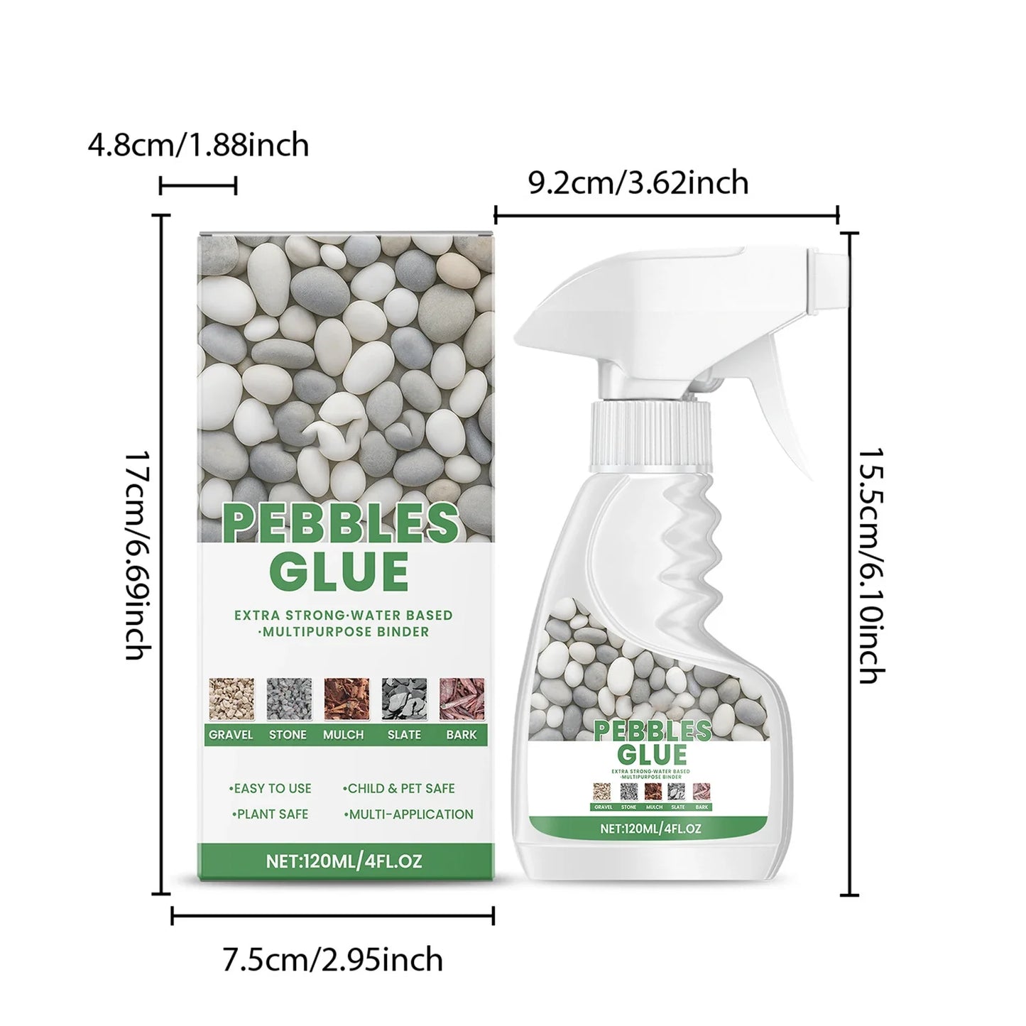 Stone Glue – Clear Waterproof Landscape Adhesive for Rocks & Gravel
