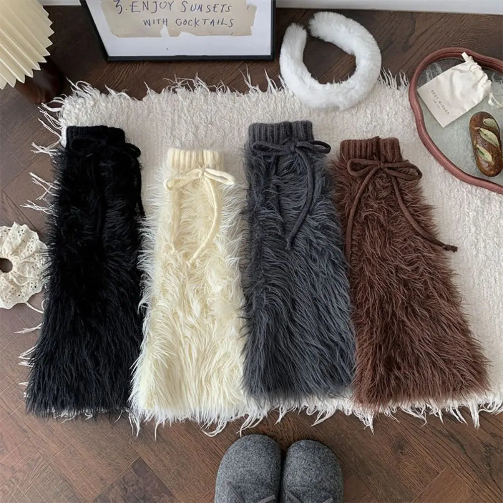 Autumn Winter Thickened Cold Resistant Adorable Subculture JK Fashionable Trendy Fur Lined Sock Boots Warm Sock Sleeves Fashion Peaceful Pleasures Health and Wellness