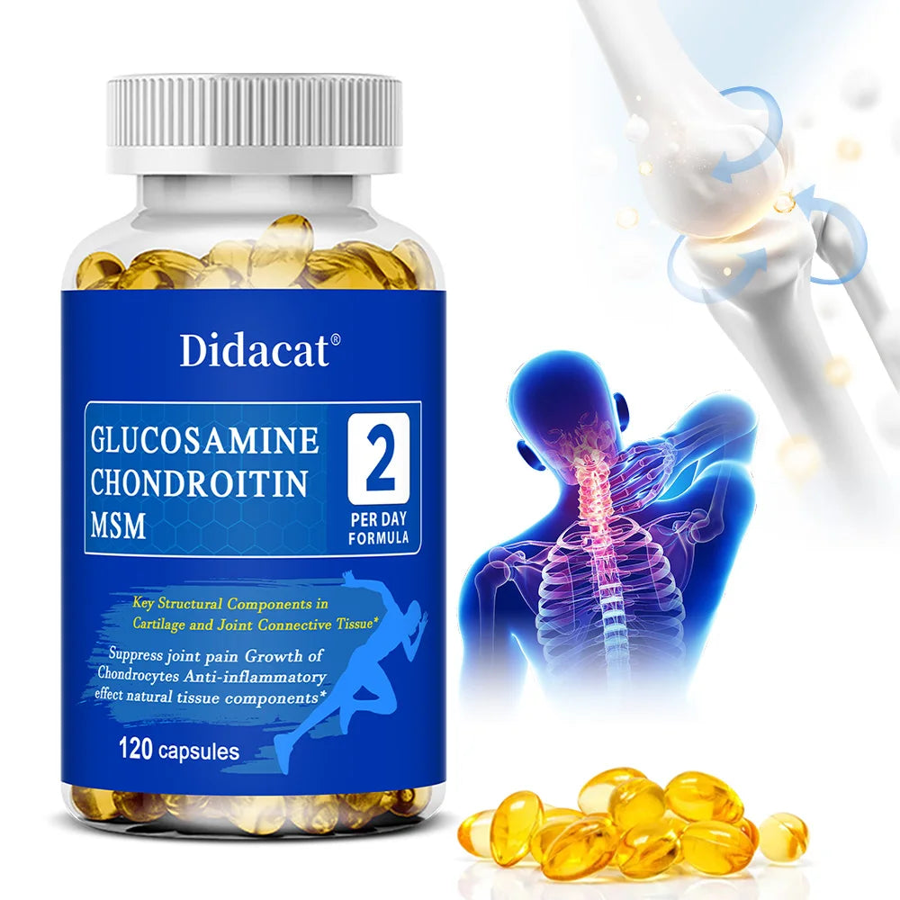 Glucosamine Chondroitin MSM Capsules with Collagen & Boswellia, Joint Cartilage Mobility & Flexibility Daily Wellness Supplement Peaceful Pleasures Health and Wellness