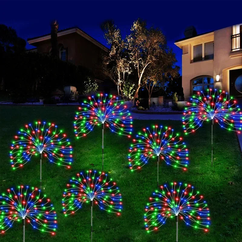 Solar LED Firework Fairy Lights – Outdoor Garden Stake Decor