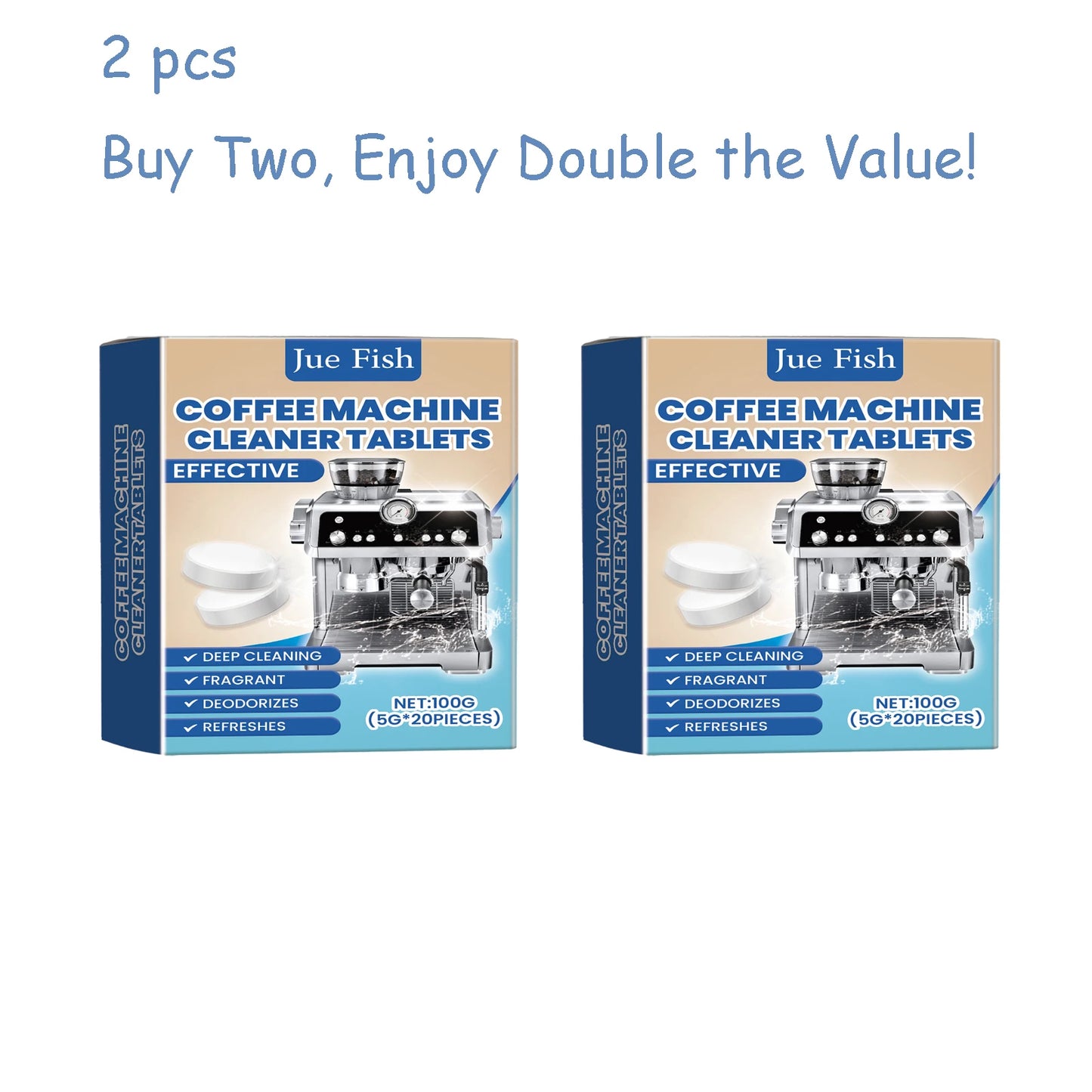 20-Pack Coffee Machine Cleaning Tablets – Deep Clean & Degrease