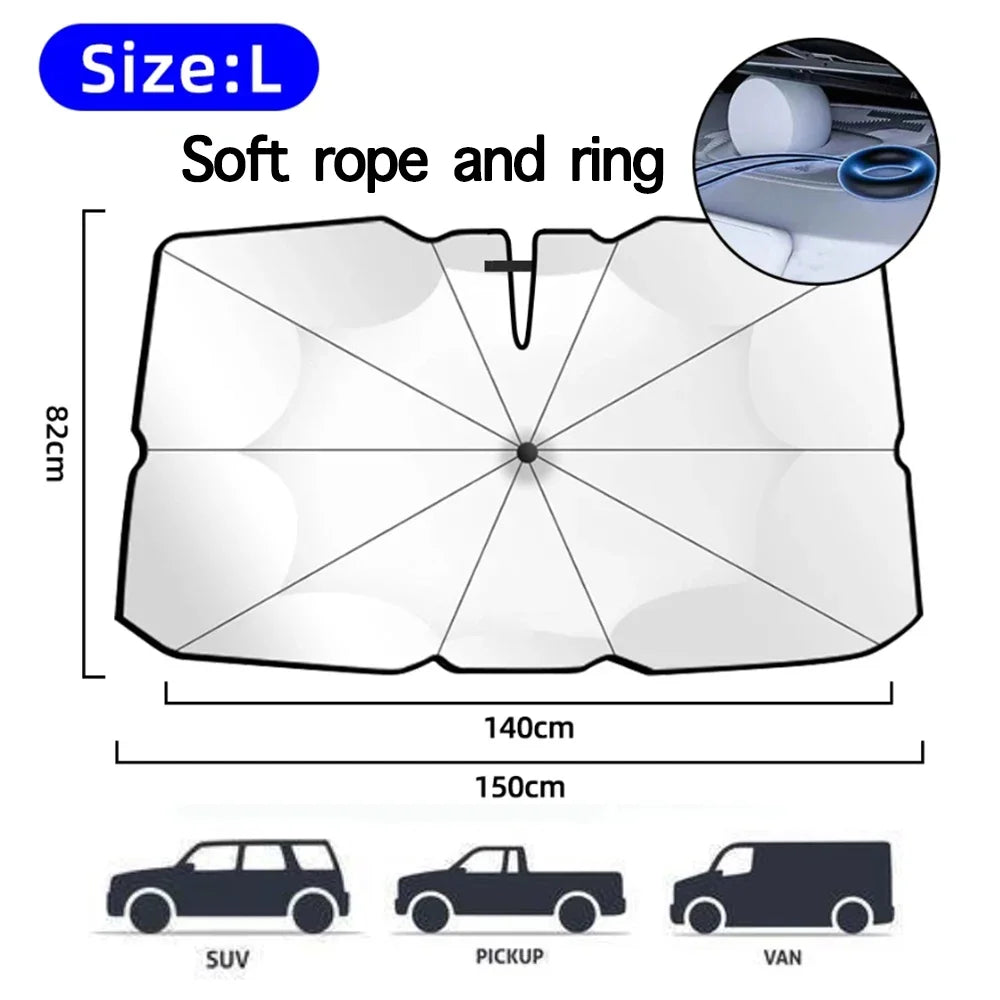 Foldable Car Windshield Sunshade Umbrella | UV & Heat Block