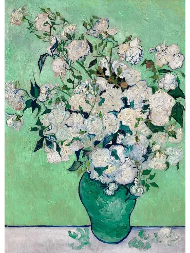 Vincent Van Gogh Classic Collection Art Poster Canvas Painting Terrace At Night Irises Wall Picture Print Living Room Home Decor Peaceful Pleasures Health and Wellness 20X30CM A12