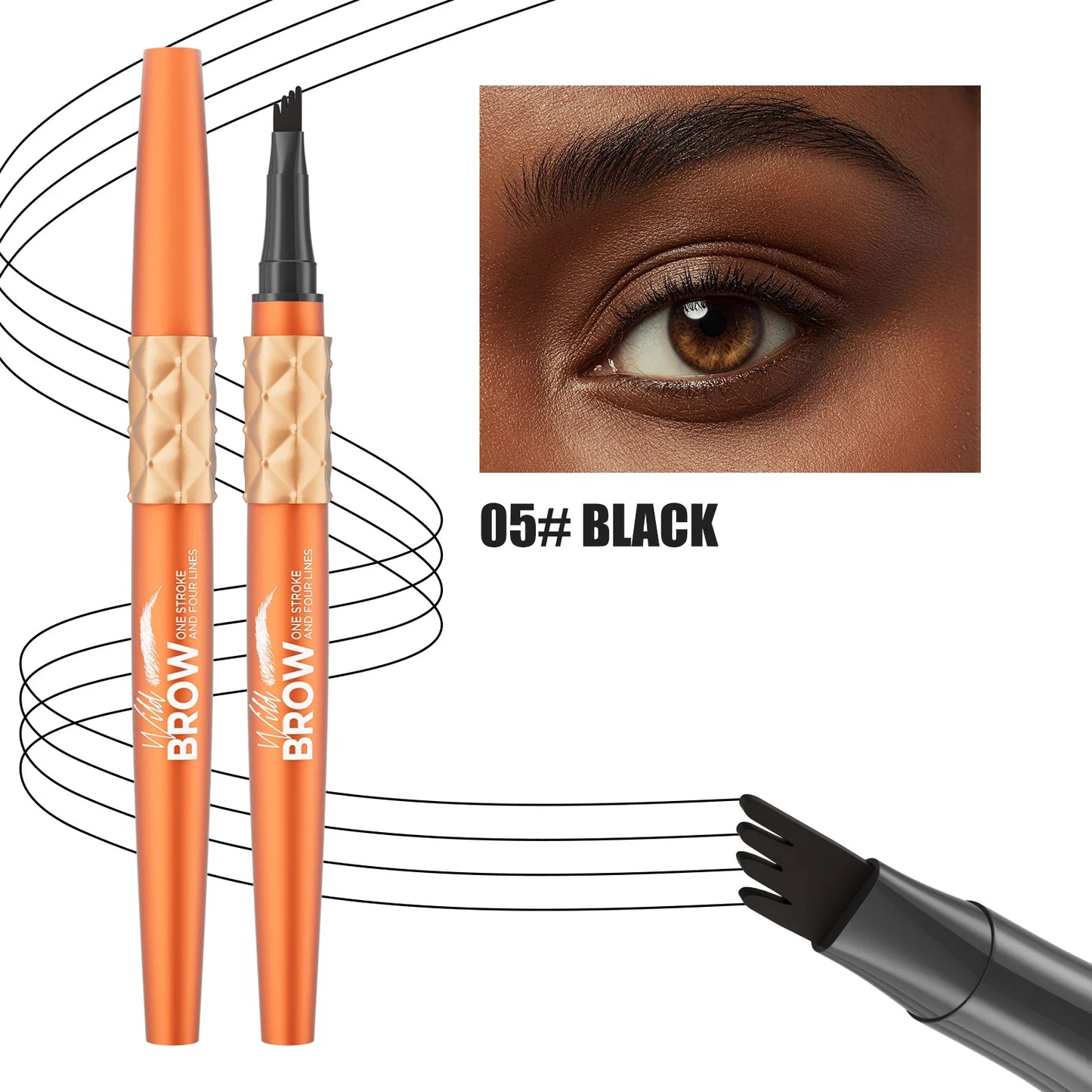Hello Kiss 4-Fork Tip Microblading Eyebrow Pen – Waterproof