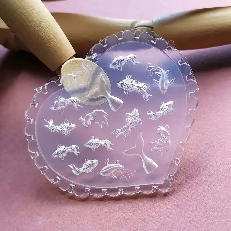 3D Koi Goldfish Nail Silicone Mold – DIY Nail Art Template