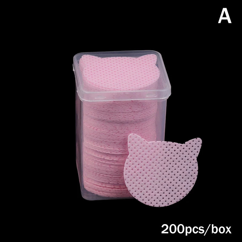 200/600 PCS Wipes Paper Eyelash Glue Remover Wipe Mouth Of The Glue Bottle Prevent Clogging Glue Cleaner Pads Lash Extension Peaceful Pleasures Health and Wellness A Pink