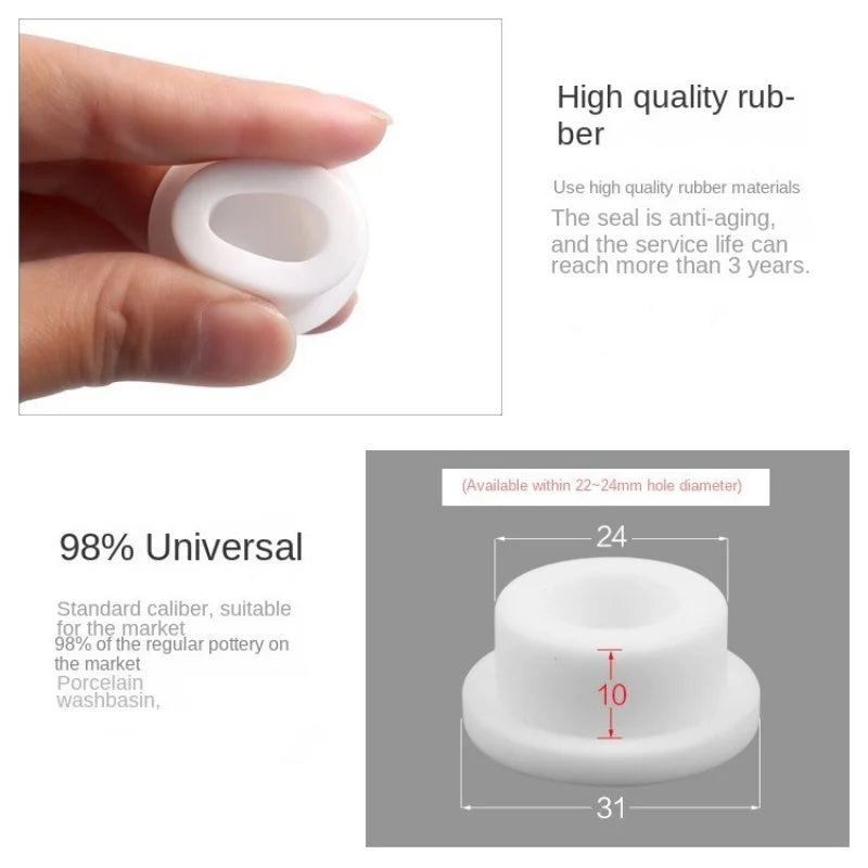 Rubber Overflow Ring Drain Cover & Sink Seal Plug – 2 Pack
