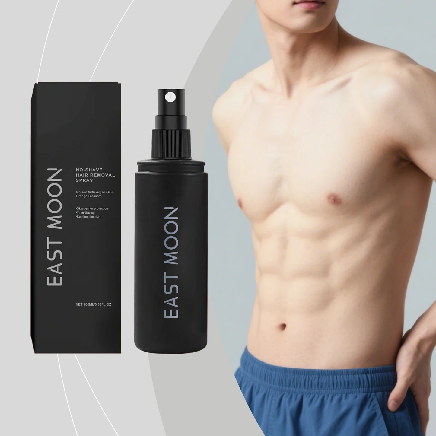 East Moon Men's Depilatory Spray – Gentle Hair Removal 100ml