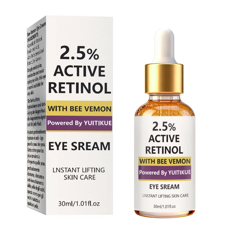 YUITIKUE 2.5% Active Retinol Eye Cream | With Bee Venom | Instant Lifting & Anti-Aging Care For Delicate Eye Area 30ml Peaceful Pleasures Health and Wellness 30ml