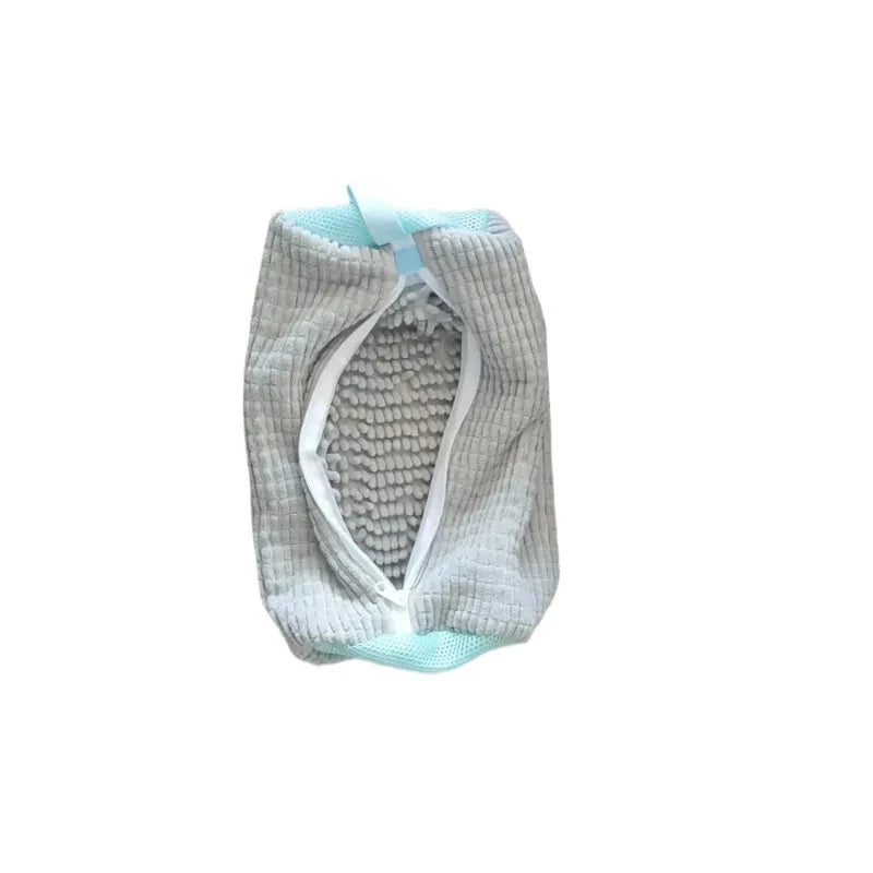 1PCS Wash Shoes Bag Padded Net Laundry Shoes Protector Fluffy fibers Polyester Washing Shoes Machine Laundry Bag Drying Bags Peaceful Pleasures Health and Wellness Gray