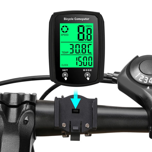 Bicycle Computer LED Digital Wired Cycling Computer Speedometer Touchscreen Bike Speed Odometer with Backlight Bike Accessories Peaceful Pleasures Health and Wellness