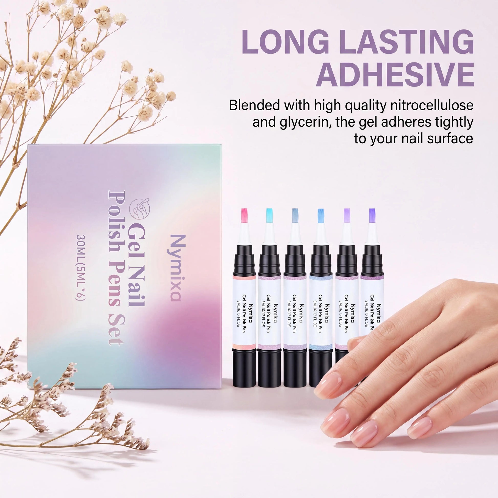 Macaron Color Nail Polish Pen Pearlescent High Pigment Easy Drawing Multi Pattern Creation Home Manicure Nail Gel Polish Pen Set Peaceful Pleasures Health and Wellness