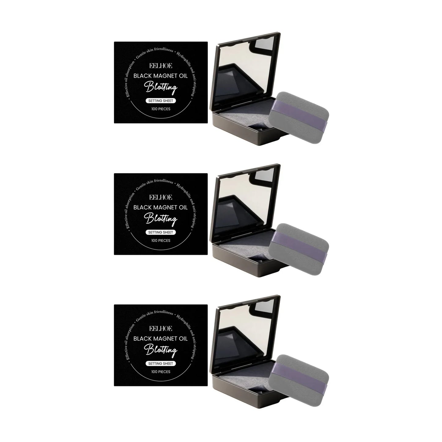 Eelhoe Oil Blotting Sheets 100 Pack – Shine Control with Mirror