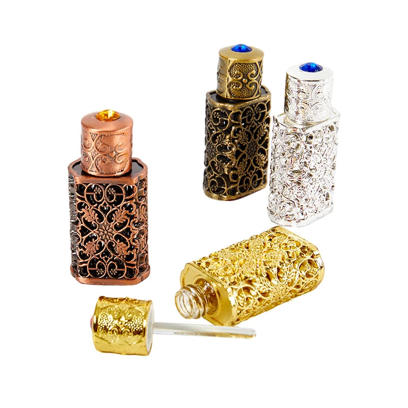Luxury 3ml Mini Antiqued Perfume Refillable Bottle Arab Style Essential Oils Atomizer Perfume Spray Bottle Peaceful Pleasures Health and Wellness