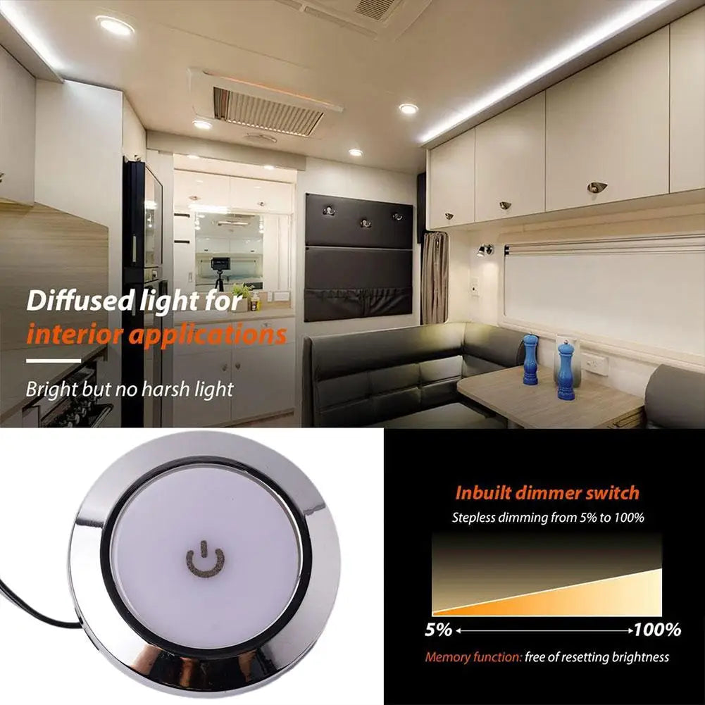 New 12V RV Interior Reading Dome light Light with Switch 5W Car Interior Led Round Light RV Indoor Roof Lamp For Camper Boat Peaceful Pleasures Health and Wellness