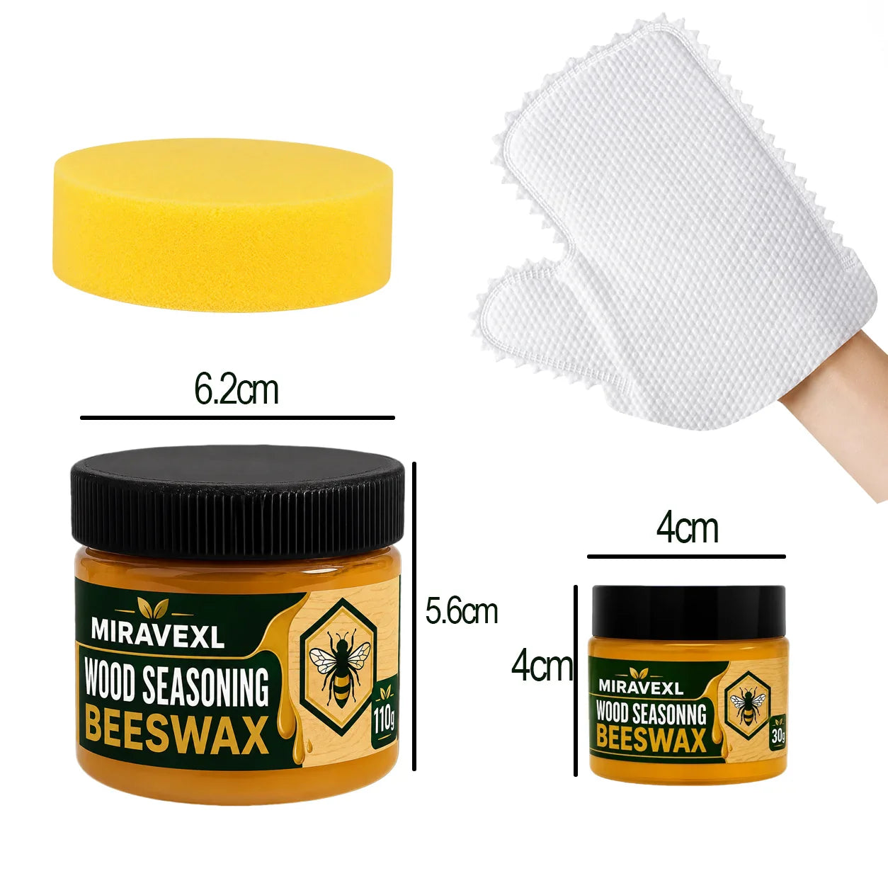 MIRAVEXL Wood Beeswax Furniture Polish Kit – Natural Wood Care