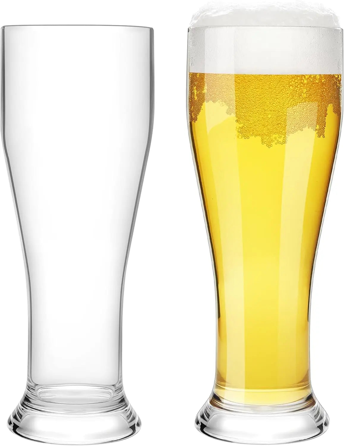 1/2/4/6PCS Free BPA Plastic Beer Pilson Glass 450ml Pint Glasses Tall Beer Cups Drinking Glasses for Cold Beverages or Party Peaceful Pleasures Health and Wellness 2PCS