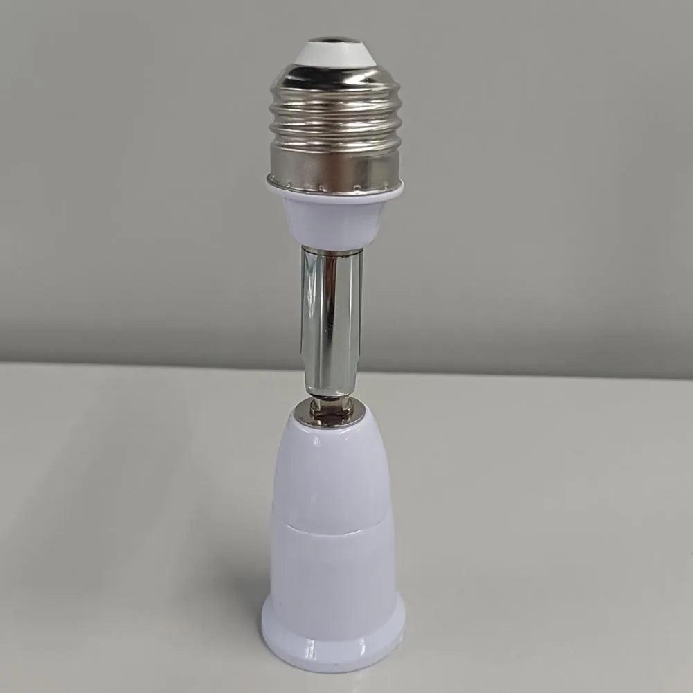 E27 Flexible Extension Lamp Base Adapter – Flame-Retardant White Lamp Base Peaceful Pleasures Health and Wellness