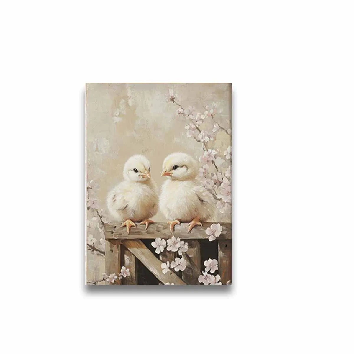 Easter Bunny Farmhouse Canvas Wall Art | Spring Floral Print