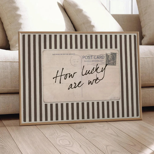 "How Lucky Are We" Vintage Postcard Canvas Wall Art Print Canvas Wall Art Peaceful Pleasures Health and Wellness