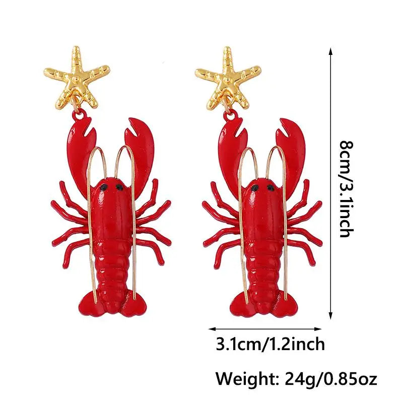 Lobster Dangle Earrings – Fun Ocean Drop Jewelry for Women
