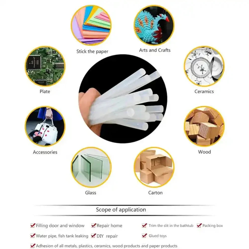 20Pcs 7mm Hot Melt Glue Sticks – Strong Bond for DIY & Crafts