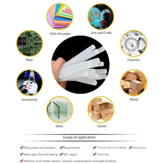 20Pcs 7mm Hot Melt Glue Sticks – Strong Bond for DIY & Crafts Hot Melt Glue Sticks Oasis Select 100mm 10pcs 7mm