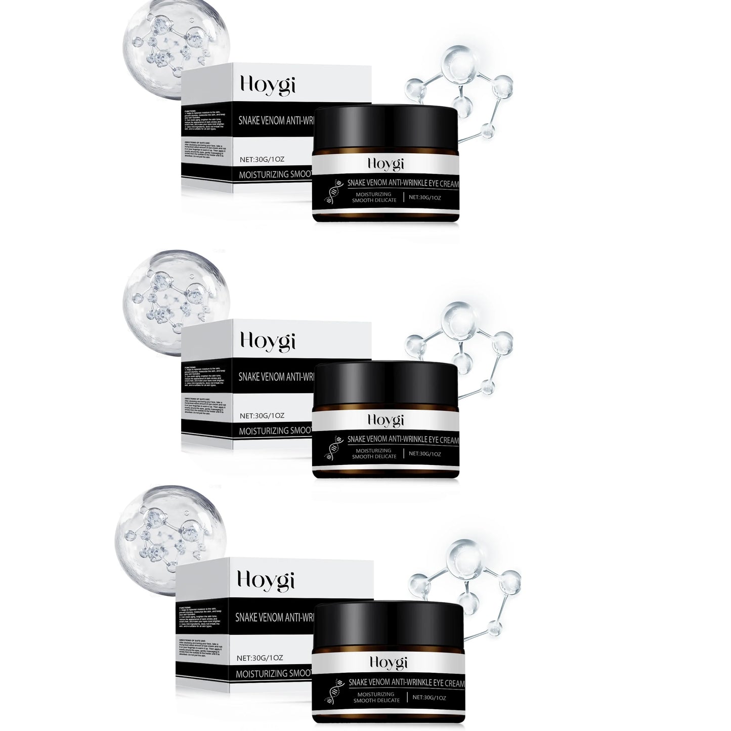Snake Venom Peptide Eye Cream – Anti-Wrinkle & Dark Circles 30g Eye Cream Oasis Select 3pcs