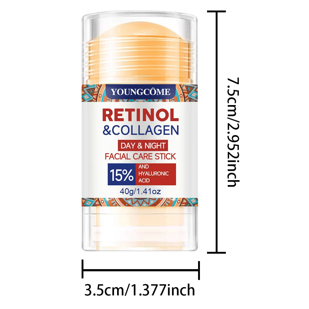 Retinol& Collagen Day & Night Facial Care Stick Moisturizing Cream Deep Hydration Suitable for dry Aging Face Cream Peaceful Pleasures Health and Wellness 40g
