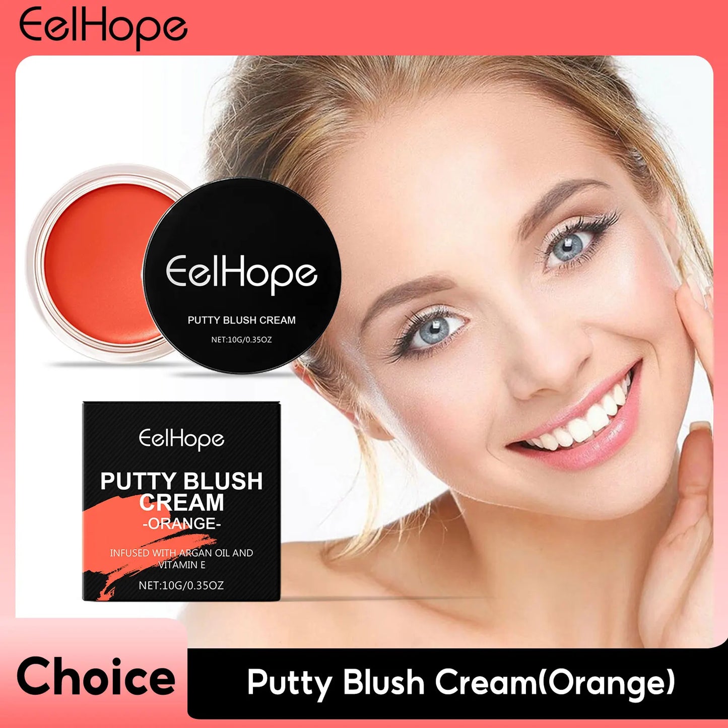 Eelhope Orange Matte Face Blush – High Pigment Cheek Powder