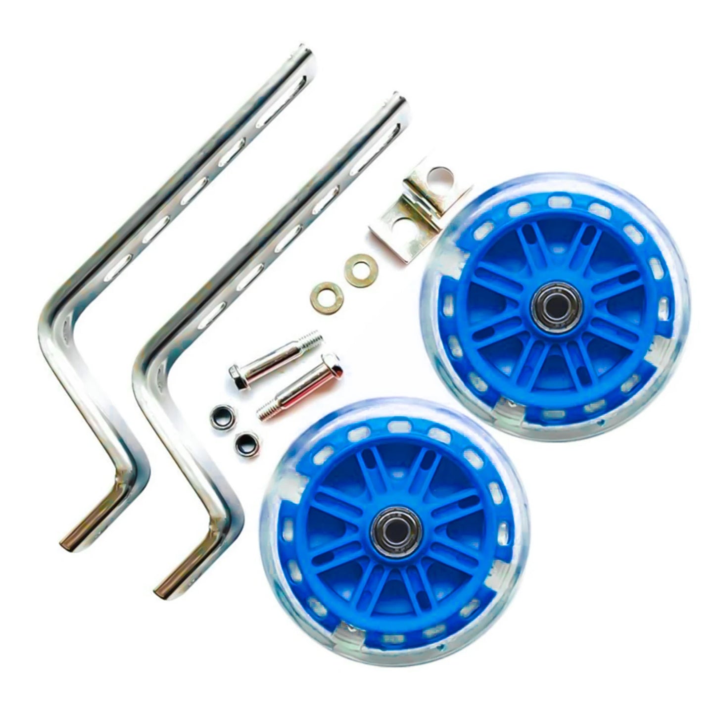 Stronger Bike Stabilizer Mounting Kit Silent Balance Flash Bicycle Assist Wheel for Children Folding Bikes Peaceful Pleasures Health and Wellness Blue