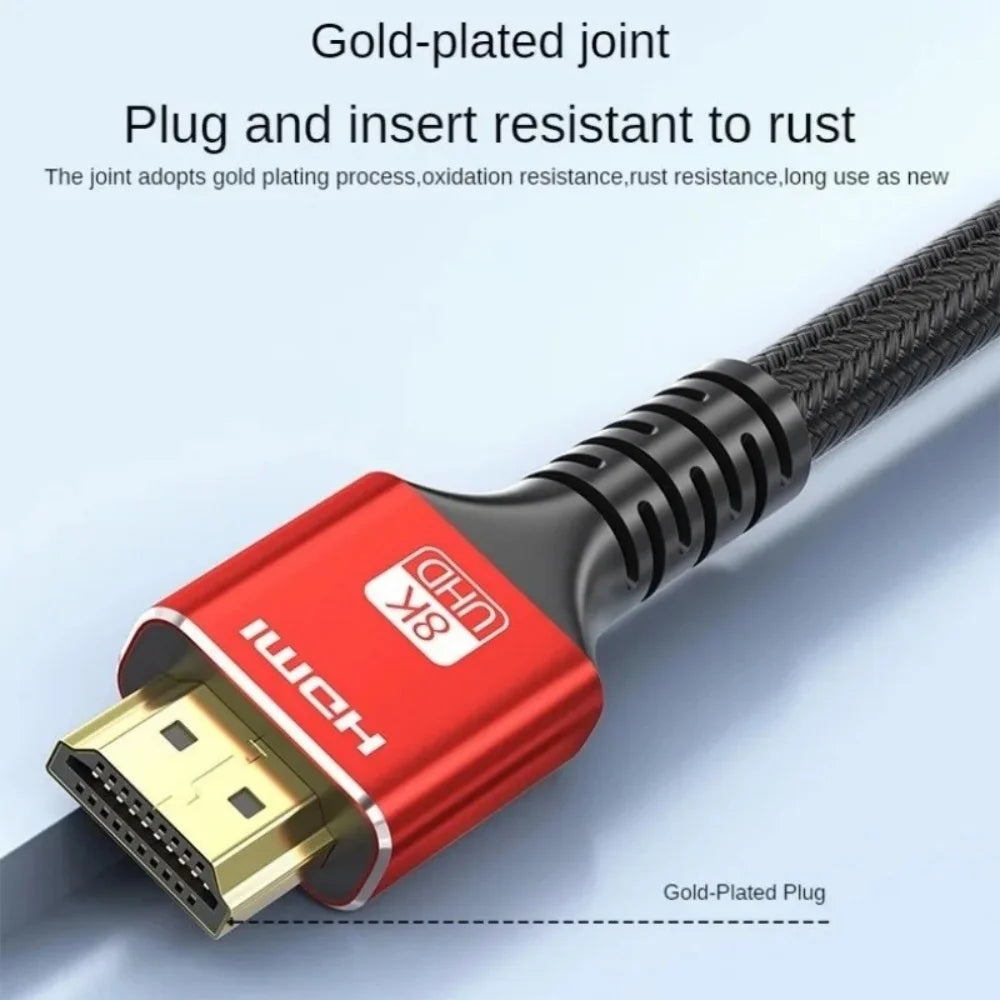 HD 2.1 8K@60Hz Cable 48Gbps High Speed Nylon Braided eARC Dolby Atmos HDR Video Cord for PS5 Xbox Xiaomi TV Box Monitor Peaceful Pleasures Health and Wellness 8K 2.1 HD Cable 1.5m