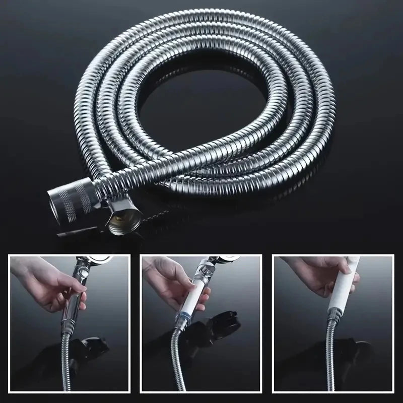 Stainless Steel Shower Hose Anti-Kink Leak-Proof G1/2 1.5m Shower Hose Peaceful Pleasures Health and Wellness Default Title
