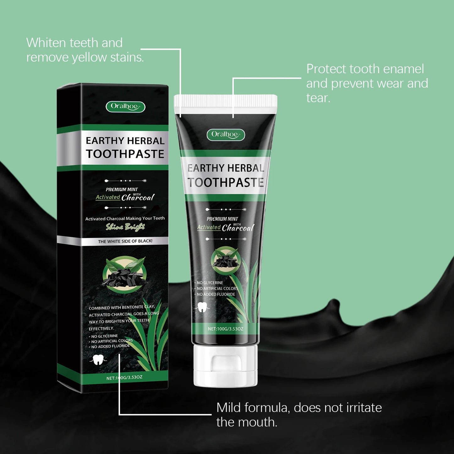 Oralhoe Herbal Mint Toothpaste – Stain Removal & Gum Health