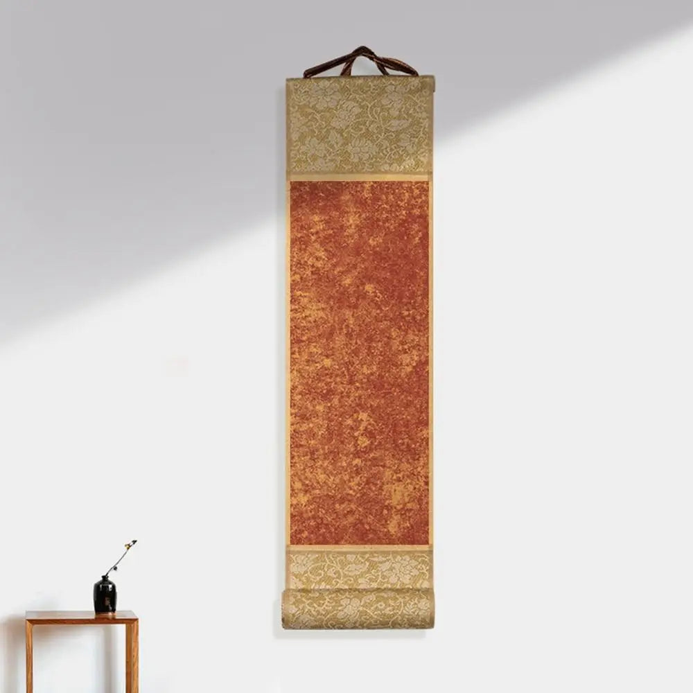 Gilded Rice Paper Hanging Scroll | Blank Mini Batik Art Scroll